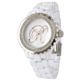 Elegant Monogram R Ro Guld Armbandsur
