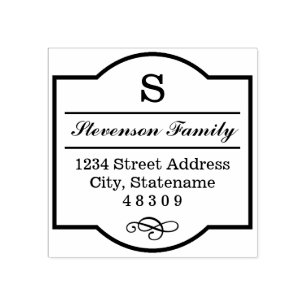 Elegant Monogram Ram Returadress Stämpel