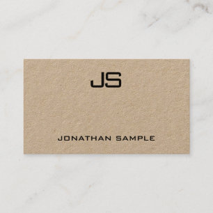 Elegant Monogram Real Kraft Papper Modern-mall Visitkort