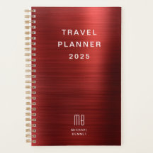 Elegant Monogram Red Travel