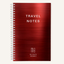 Elegant Monogram Red Travel