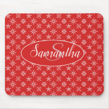 Elegant Monogram Red White Mönster