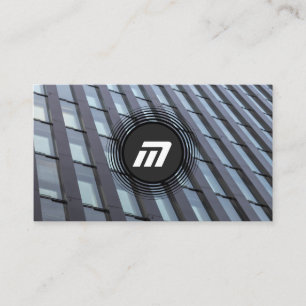 Elegant monogram rent glasfacad visitkort