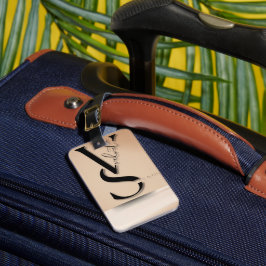 Elegant Monogram resggage Tag Bagagebricka