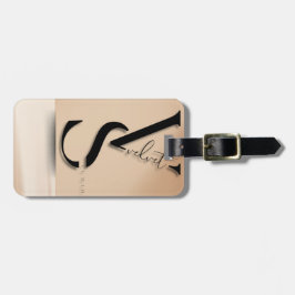 Elegant Monogram resggage Tag Bagagebricka