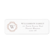 Elegant Monogram-Returadress för familjeåterföreni