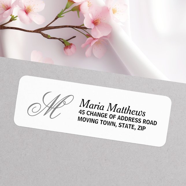 Elegant monogram returadress returadress etikett (Elegant monogram return address label)