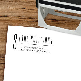 Elegant Monogram Returadress Self-Inking Frimärke Självfärgande Stämpel
