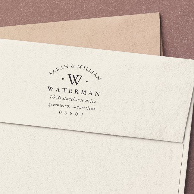 Elegant Monogram | RETURADRESS Självfärgande Stämpel (Skapare uppladdad)