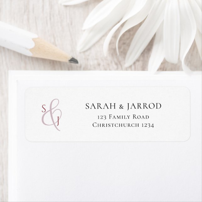 Elegant Monogram Returadressetikett Returadress Etikett (Insitu)