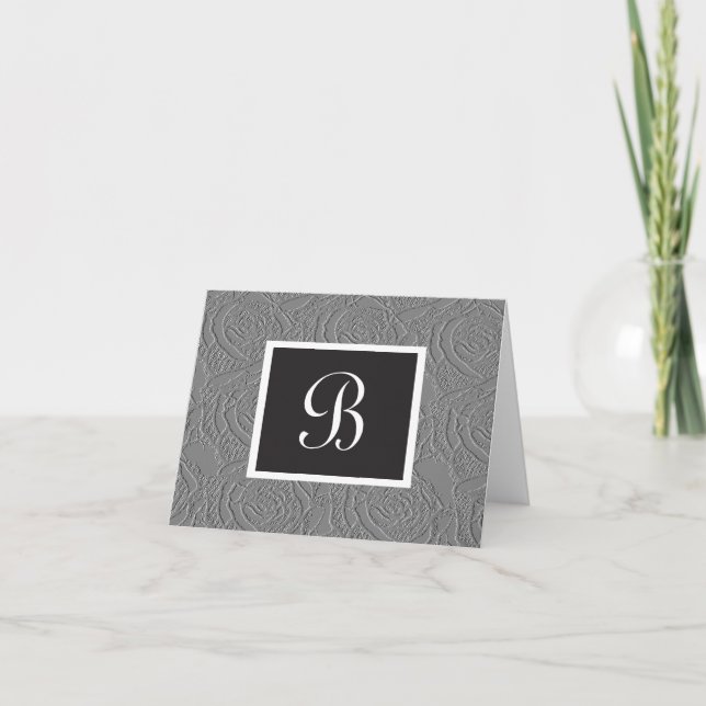 Elegant Monogram Ro Brev B Anpassningsbar Notecard Anteckningskort (Framsida)