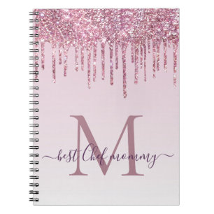 Elegant Monogram Ro Glitter-drivrutiner för Mamma Anteckningsbok
