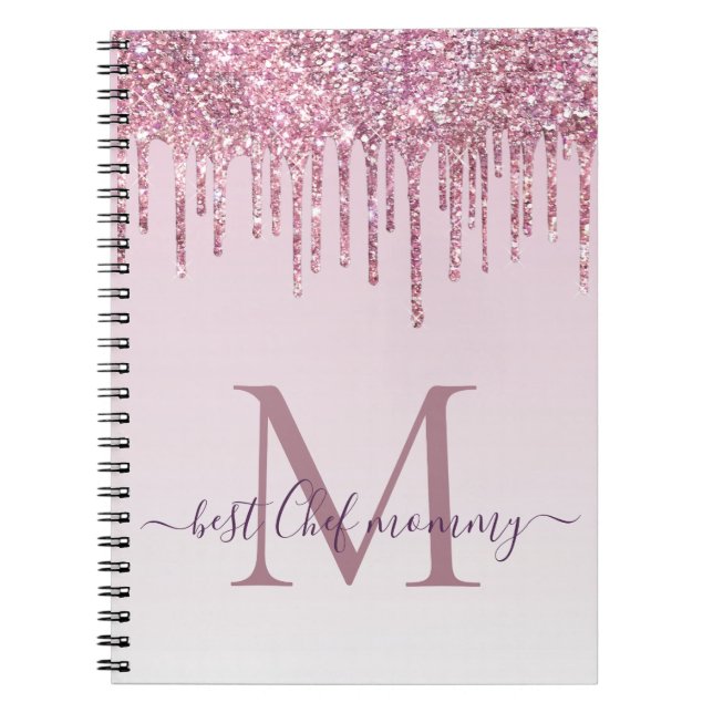Elegant Monogram Ro Glitter-drivrutiner för Mamma Anteckningsbok (Framsidan)