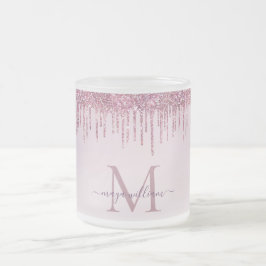 Elegant Monogram Ro Glitter-drivrutiner Frostad Glasmugg
