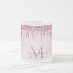 Elegant Monogram Ro Glitter-drivrutiner Frostad Glasmugg