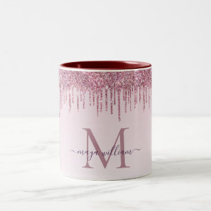 Elegant Monogram Ro Glitter-drivrutiner Två-Tonad Mugg