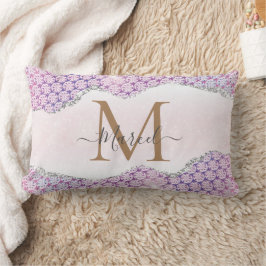 Elegant Monogram Ro rosa Glitter Dekorativ kudde