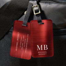 Elegant Monogram Röd