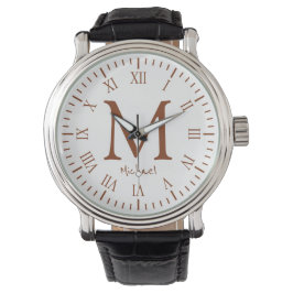 Elegant Monogram Roman Numerals Watch Armbandsur