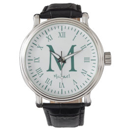 Elegant Monogram Roman Numerals Watch Armbandsur