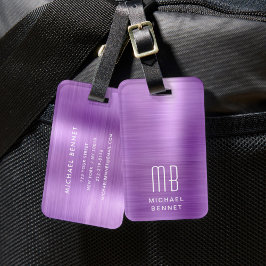 Elegant Monogram Rosa Bagagebricka