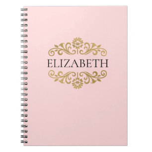 Elegant Monogram Rosa Guld bärbar dator Anteckningsbok