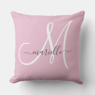Elegant Monogram Rosa Kuddslang Kudde