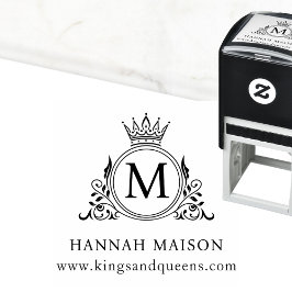 Elegant, Monogram, Royal, Krona, Logotyp Självfärgande Stämpel
