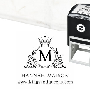 Elegant, Monogram, Royal, Krona, Logotyp Självfärgande Stämpel