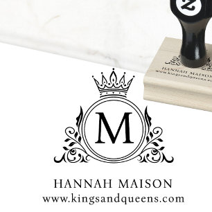 Elegant, Monogram, Royal, Krona, Logotyp Stämpel