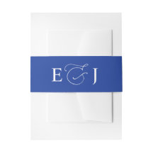 Elegant Monogram Royalblå Bröllop