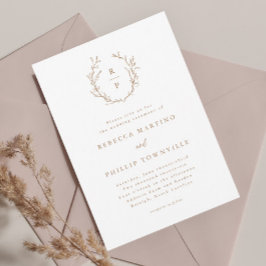 Elegant Monogram Rustik Formell Bröllop Inbjudningar