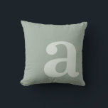 Elegant Monogram Sage Green Letter Initial Kudde<br><div class="desc">Elegant modern monogram letter initial throw pillow in sage green color.</div>