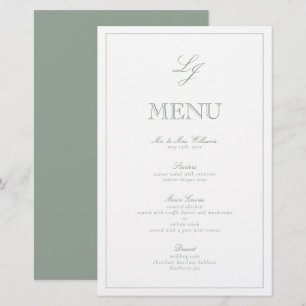 Elegant Monogram Sage Grönt Skript Bröllop