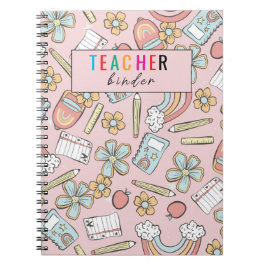 Elegant Monogram Script Office School 3 Ring Pärm Anteckningsbok