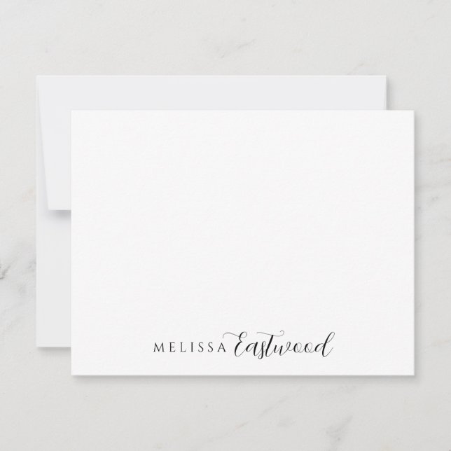 Elegant Monogram Script Serif Anteckningskort (Framsida)