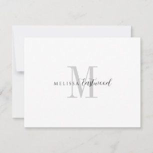 Elegant Monogram Serif-teckensnitt Anteckningskort