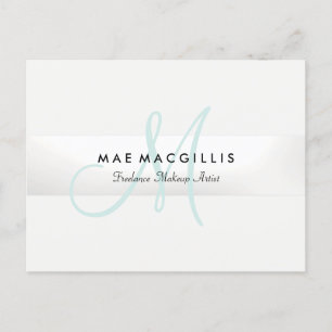 Elegant Monogram Silver Rand Vykort