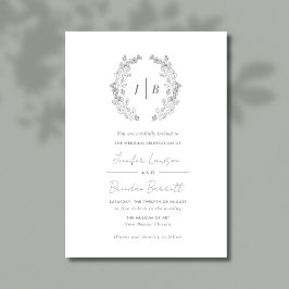 Elegant Monogram Simple Bröllop Inbjudningar