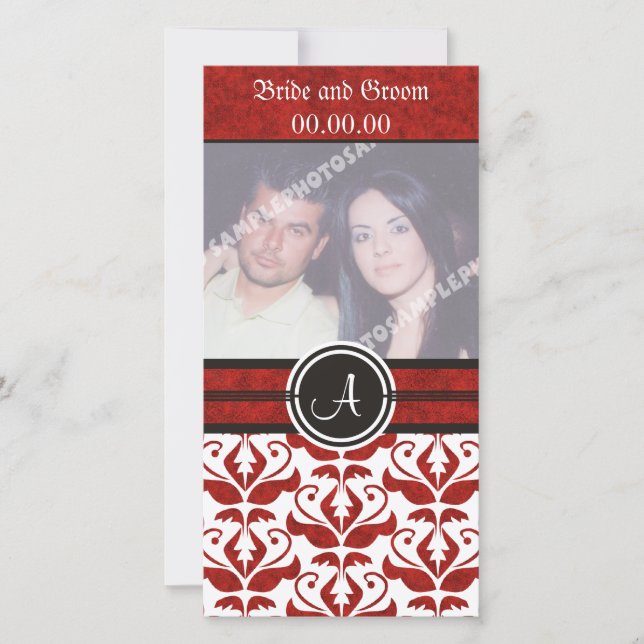 Elegant Monogram-skada spara datumfotokort Datumet (Framsida)