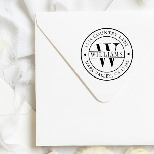 Elegant Monogram Skapa din egen Returadress Stämpel