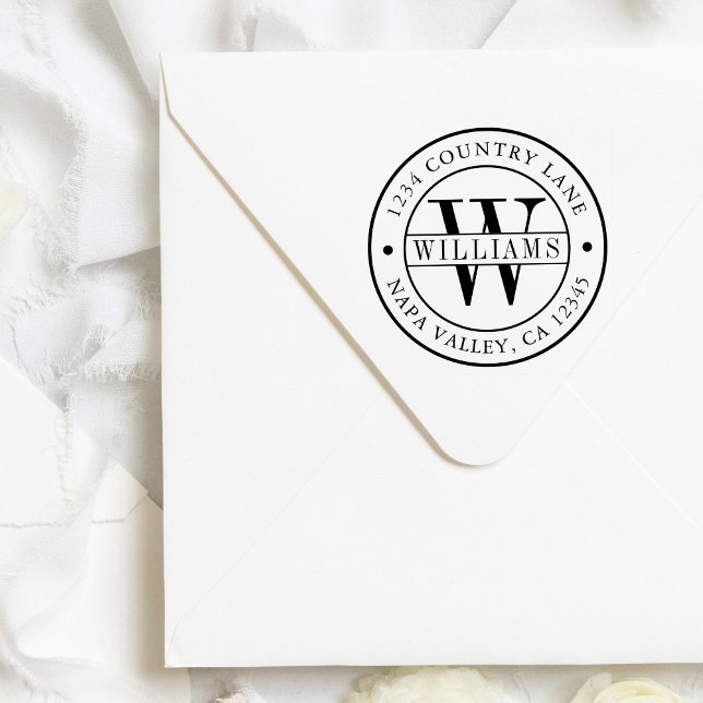 Elegant Monogram | Skapa din egen Returadress Stämpel (Skapare uppladdad)
