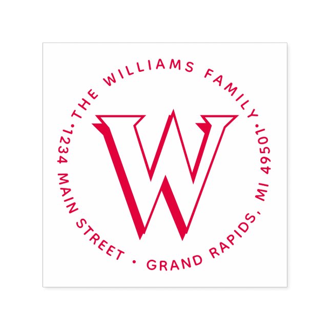 Elegant Monogram Skapar din egen Returadress Självfärgande Stämpel (Design)