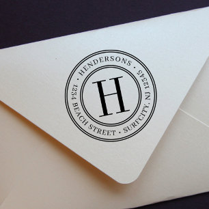 Elegant Monogram skapar din egna returadress Stämpel