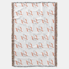 Elegant monogram-skrift namnmönster kastfilt filt