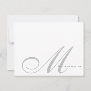 Elegant Monogram-skript Inledande enkel personlig Anteckningskort