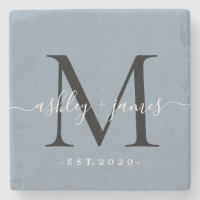 Elegant Monogram Skript Namn Bröllopsdatum Dammtor