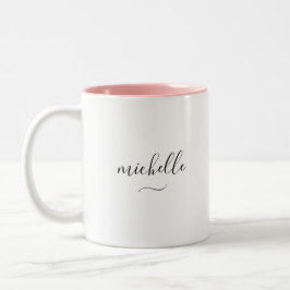 Elegant Monogram Skriptnamn Svall Tvåton Två-Tonad Mugg