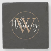 Elegant monogram skriptnamn svart guld