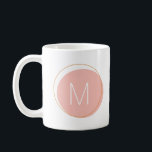 Elegant Monogram Snyggt Rosa Guld Professionell Kaffemugg<br><div class="desc">En enkel monogramdesign av cirklar i  gult och senapsform,  personlig med din första. Klicka bara på Anpassa om du vill ändra bakgrunden till färg eller lägga till ytterligare text eller bilder. Kontakta mig med frågor eller förfrågningar.</div>